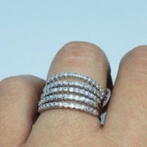 Real .925 Sterling Silver 5PC Bands